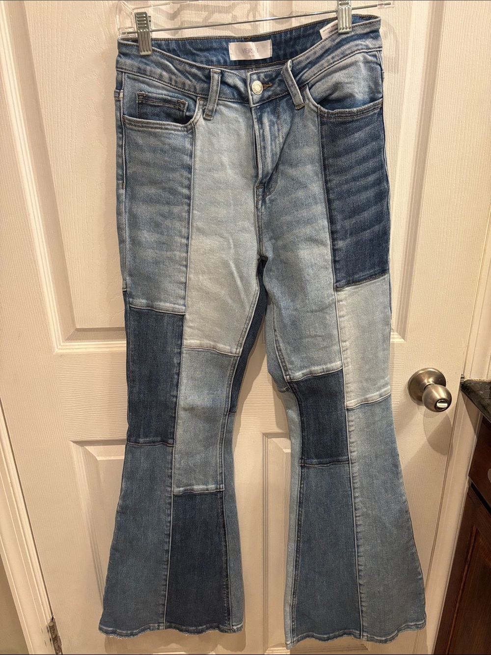 Vervet Blue Patchwork flare jeans
